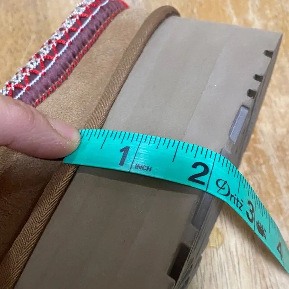 UGG Women's Tan and Red Platform Mules - Picture 10 of 11